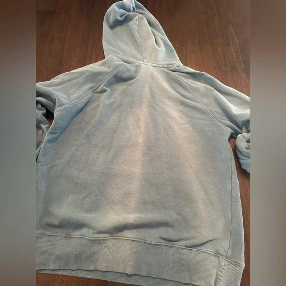 The North Face Sweatshirt Hoodie Women's S Long Sleeve Graphic Logo Pocket Blue - Picture 6 of 9